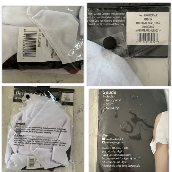 Ace of Spades women’s Fun World costume size medium large 10-14 Halloween NWT - Picture 6 of 7